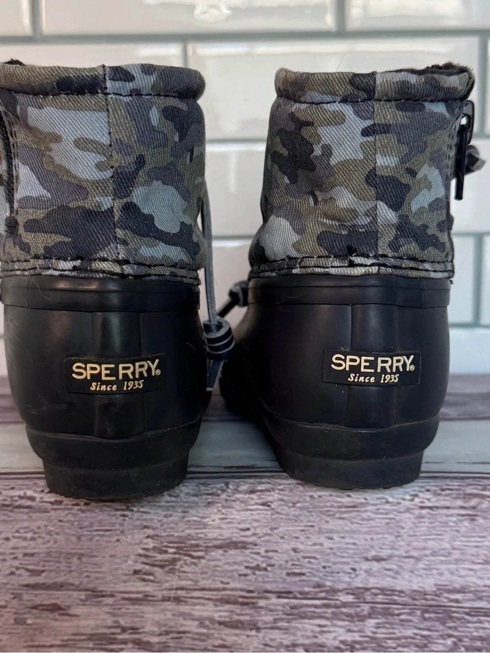 Sperry Toddler Blue 💙Camouflage Boots Size 9